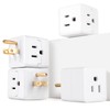 3 Outlet Wall Adapter Cube Tap, UL Listed 3 Prong