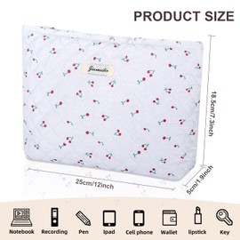 Wudimeitt Wudimeitt Cosmetic bag Makeup bag Preppy Cute Corduroy Toiletry bag for women travel essentials (Red cherry)