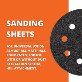 FEIN FMM-Accy 63717231020 180 Grit Sanding Discs X 16 Round Perforated G180 Sheet, Multi-Colour, 16-Pack