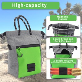 UpSent Bouldering Chalk Bucket, Large Chalk Bag for Rock Climbing & Bouldering, Magnetic Closure
