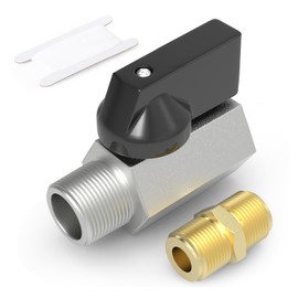 TAILONZ PNEUMATIC 3/8" Copper Nickel Ball Valve Disconnect Switch, 3/8 PT External Thread x Internal Thread Pipe Fitting