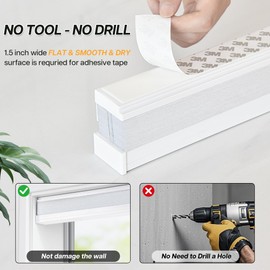 LazBlinds Cordless Cellular Blinds, No Drill Blackout Honeycomb Shades for Indoor Windows, Insulated UV Protection Cellular Shades, Easy Inside Mount, 34.5" W x 48" H, White