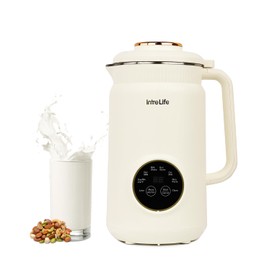 IntreLife 34 oz Nut Milk Maker Machine, 8 in 1 Soy Milk Maker with Nut Milk Bag, Plant Based Milk Maker for Almond, Oat, with Delay Start/Keep Warm/Self Cleaning, Cream