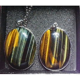 5,1 cm hermosas piedras joyas tallada a mano astilla colgante con collar cadena de plata 52 MM, Amarillo (Yellow Tiger Eye), 52.6x31.6mm, 1