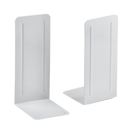 Acrimet Jumbo Premium Metal Bookends 9" (Heavy Duty) (White Color) (1 Pair)