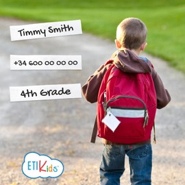 Fabric Labels Iron On Clothes Name Tags for Nursing Homes Camp Uniforms Day Care College 3 x 1 cm Pen Included (Blue)