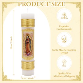 Religious Santa Muerte Candles Catholic,Virgen De Guadalupe Prayer Candles for Church Mexican Gift,Cirios Religiosos Catolicos,Cirio Pascual Catolico,Veladoras De La Santa Muerte