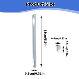 Square spindle 8 x 150 mm for door handle, 2 pieces iron square pin, door handle spindle bar with screw and handle, galvanised steel mounting pin, square key for handle set