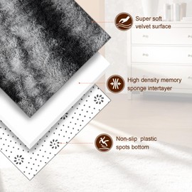 TWINNIS Super Soft Shaggy Rugs Fluffy Carpets, 4x5.9 Feet, Indoor Modern Plush Area Rugs for Living Room Bedroom Kids Room Nursery Home Decor, Upgrade Anti-Skid Rectangular Fuzzy Rug, Gray Black