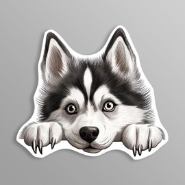 Cute Dog Breed Stickers - 20 Breeds - Car Window & Bumper Decals - 5 Inch Vinyl Waterproof Dog Lover Decals (Siberian Husky)