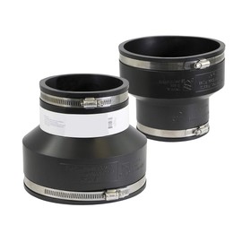 Supply Giant 6I5Ix2 Flexible Pvc Reducing Coupling with Stainless Steel Clamps 6 x 4 inch Black (pack of 2)