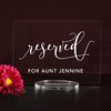 Custom Reserved Acrylic Wedding Sign - 5"H x 7"W