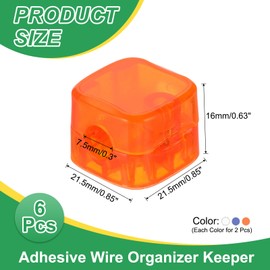 PATIKIL Cable Organizer Holder, 6Pcs Magnetic Spring Desk Cable Management Clips Cord Keeper for Office Desktop Wall, Transparent/Blue/Orange