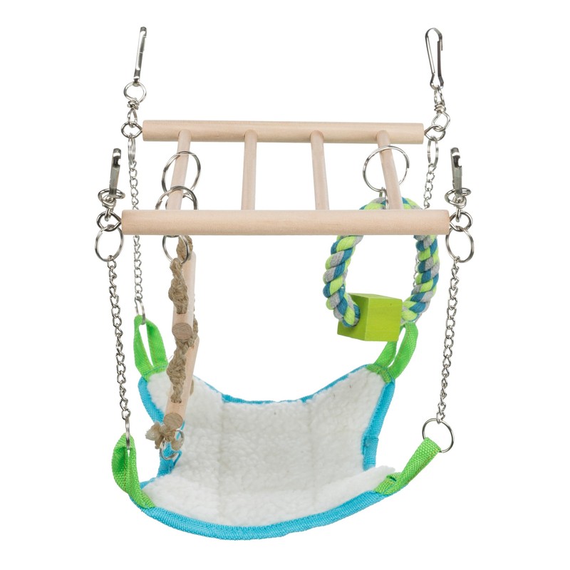 TRIXIE Small Animal Suspension Bridge, Hanging Cage Accessory with Hammock