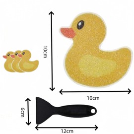 CICINIO 6 Pcs Cartoon Duck Non Slip Stickers for Shower,Safety Showers Treads Strips,Non-Slip Bathtub Stickers with Scraper for Bath Tub Shower Floor Pool Stairs (6)