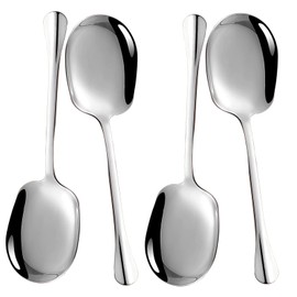 TSKER Set of 4 Serving Spoons, Serving Spoons, Stainless Steel, Serving Spoons, Large, Serving Cutlery, Dessert Spoons, Perfect for Restaurants, Family Celebrations and Party Celebrations to Serve