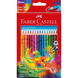 Faber-Castell 116514 - Set di matite colorate Ergonomics da 18 pezzi