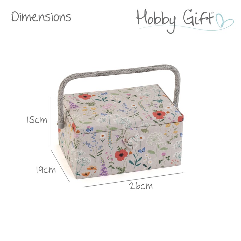Hobby Gift Medium Sewing Craft Hobby Storage Box, Wildflowers