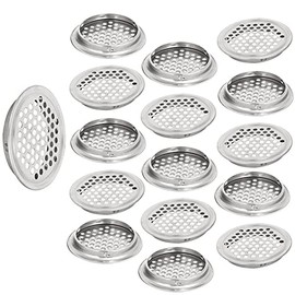 Rannb 20pcs Soffit Vents 2.08" Mounting Dia Stainless Steel Round Air Vent Louver for Cabinet Bathroom Office Kitchen Ventilation