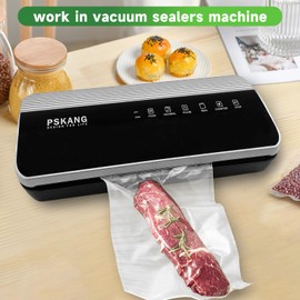 Pskang Vacuum Sealer Bags Rolls 11" x 16' (3 Rolls) BPA Free Vacuum Seal Bags for Food Heavy Duty Puncture Prevention Bags Rolls for Custom Fit Airtight Food Storage and Sous Vide