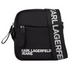 KARL LAGERFELD JEANS Men's Essential Nylon Crossbody, Black, black