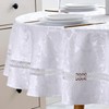 Heavy Duty Fabric Tablecloth with White Lace-Waterproof/Wrinkle Free/Stain Resistant/Oil Proof-for