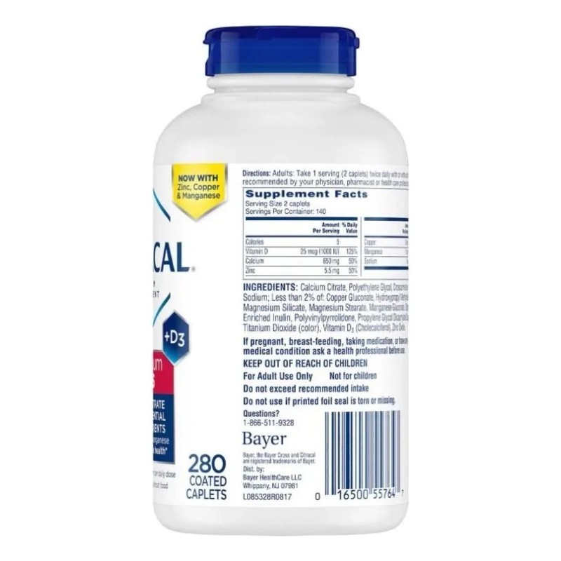 Citracal Calcio + Vitamina D3 Maximum Plus 280 Tabs Bayer