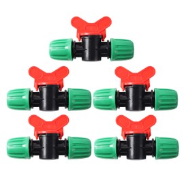 FULAIERGD Drip Irrigation Switch Valve for 1/2 Inch Drip Hose (1/2 Inch ID x 0.6-0.63 Inch OD) 16 mm Barbed Gate Valve Pack of 5