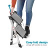 Polder Easy-Close Aluminium 2-Step Stool, Ladder with Non-Skid Feet, Folding