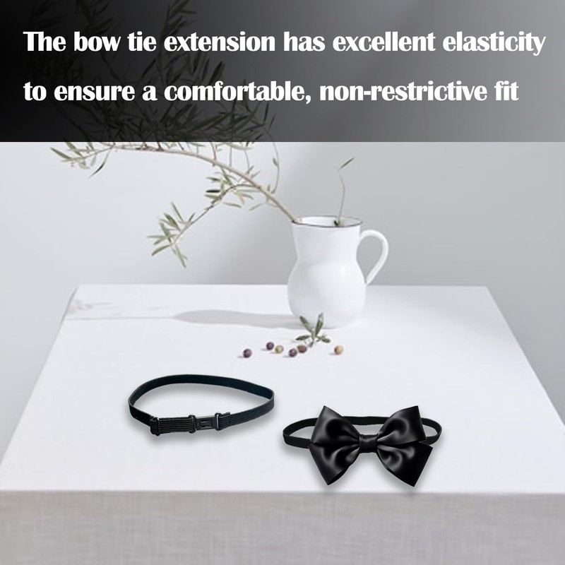 Wenrou Pack of 12 Bow Tie Extensions, Elastic, Adjustable Fly