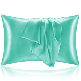 BEDELITE Satin Pillowcase for Hair and Skin, Super Soft and Cooling Similar to Silk Pillow Cases 2 Pack with Envelope Closure, Gift for Women Men(20"x30" Queen Size, Turquoise)