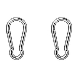 ANSIEDIO 2pcs M9 Carabiner Clip, Heavy Duty 304 Stainless Steel Spring Buckle Hook, Carabiner Keychain Clips for Outdoor, Camping, Hiking, Fishing (Not for Climbing)