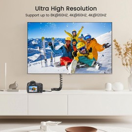 TagBreet 8K Micro HDMI to Mini HDMI 2.1 Cable Coiled 1-4 ft, 8K@60Hz, 4K@240Hz, HDR, 48Gbps Ultra High Speed Type C to Type D HDMI Braided Cord for for Raspberry Pi 5/4 Camera to Portable Monitor