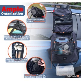 Camp Kitchen Organizer, Cooking Tools Storage Caddy Bag, Multi-Pockets, Paper Towel Holder, Portable Hanging Kitchen Caddy for Camping Utensils, Cookware & BBQ Essentials Bag Only