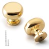 YAGU 10 Pack Polished Brass Kitchen Cabinet Knobs 1-1/8 Inch