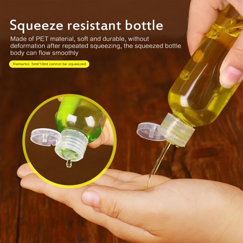 8 Pieces 100 ml Travel Bottle Set, Plastic Bottle, Transparent