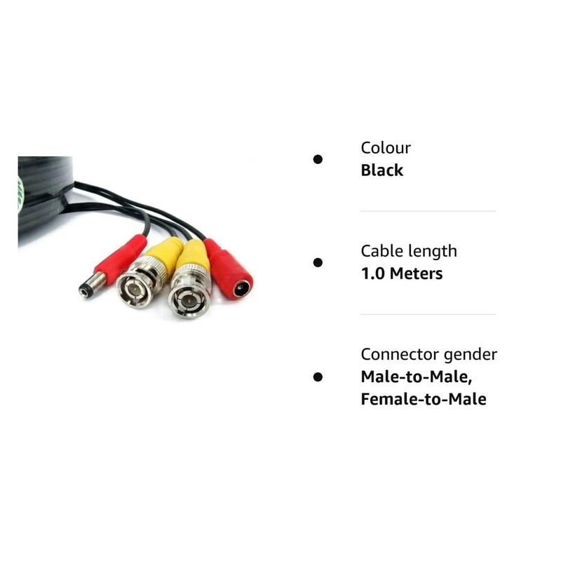 SSL BNC Video Power Cable For CCTV Camera DVR Security
