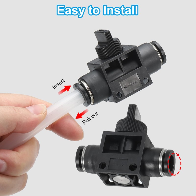 PATIKIL 2pcs 8mm Pneumatic Ball Valves 8mm OD Push Connection