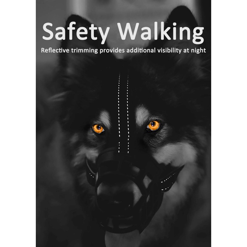 BARKLESS Dog Muzzle, Soft Basket Silicone Muzzle for Dogs to