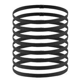 Pack of 8 Hair Bands Boys Sports Thin Hair Band Men's Elastic Headbands Women Sports Hair Bands Children for Football, Yoga, Running (Black)