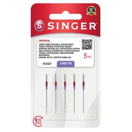 SINGER - Agujas para máquina de coser resistentes, tamaño 100/16-5 unidades