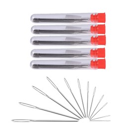 PMELCXD Sewing Needles Large Eye Sharp Point,80 Hand Sewing Needles with Big Eyes, Transparent Tube Big Eyes Sewing Needles, Suitable for Sewing and Knitting of Home Clothes