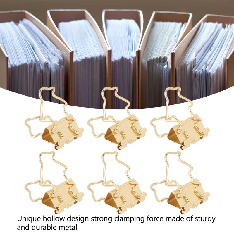 100Pcs Binder Clips Hollow Penguin Shape Sturdy Metal Small Binder