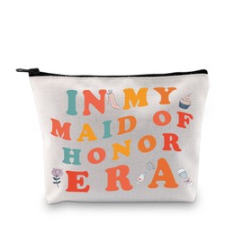 Maid of Honor Gifts Cosmetic Bag Bridesmaid Gift Maid of Honor Appreciation Gifts Pocket Zipper Travel Makeup Bag (36. My Maid of Honor ERA ku)