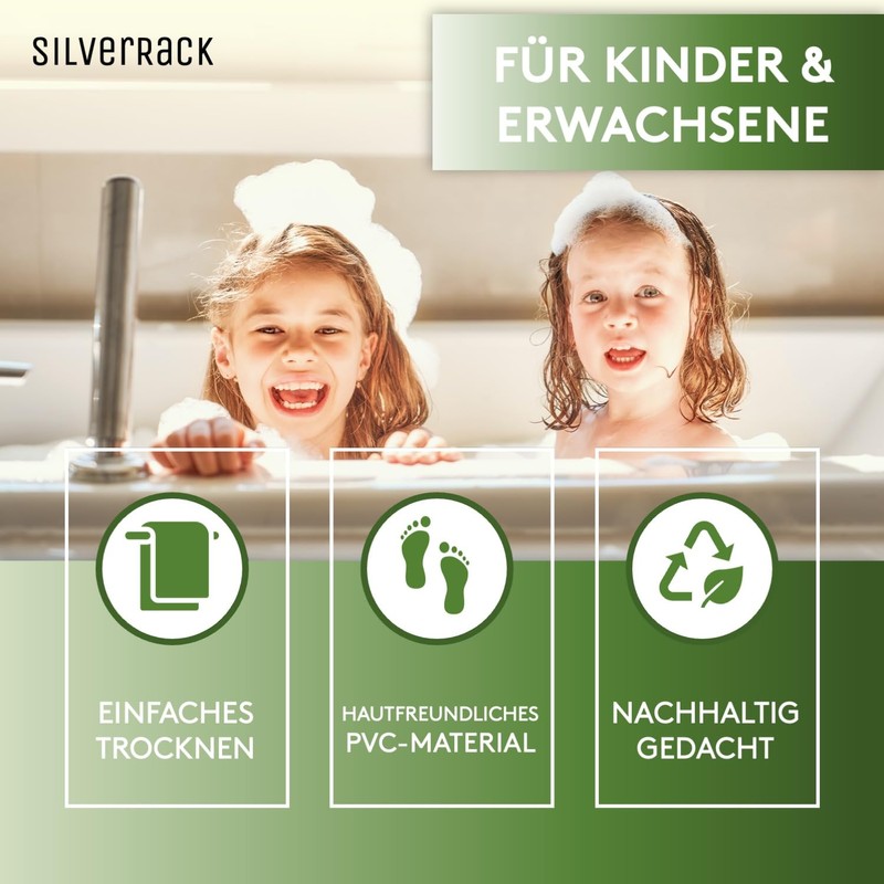SilverRack DermaSensitive Bath Mat, 100% BPA Free