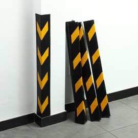 Maasechs 12 Pack Garage Wall Corner Guards, 31" Rubber Edge Protectors with Reflective Stripe for Parking Safety, Car Bumper and Wall Corner Protection