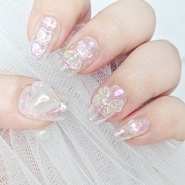 Aurora Ice Pop Handmade Nail Tips - Short Square / 오로라 아이스팝 수제네일팁 - 숏스퀘어