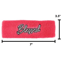 Needzo Blessed Thick Sports Headband, Stretchable Sweat-Absorbing Headbands, 7 Inches (Pack of 2)