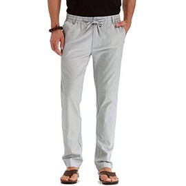 Sailwind Men's Drawstring Linen Pants Casual Summer Beach Loose Trousers