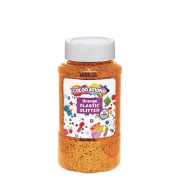 Colorations® Extra-Safe Plastic Orange Glitter, 1 lb, Easy Dispensing Shaker Jar, Great for Arts & Crafts, Decorating, Slime, Holiday Party, Weddings, Scrapbooking, Non Toxic Glitter